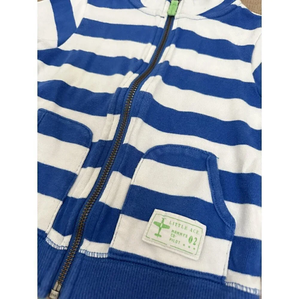 Carters Striped Zip Up Sweatshirt